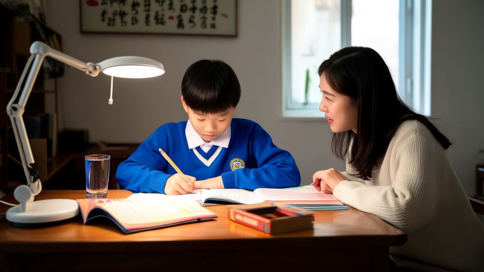 家长陪伴孩子在家学习